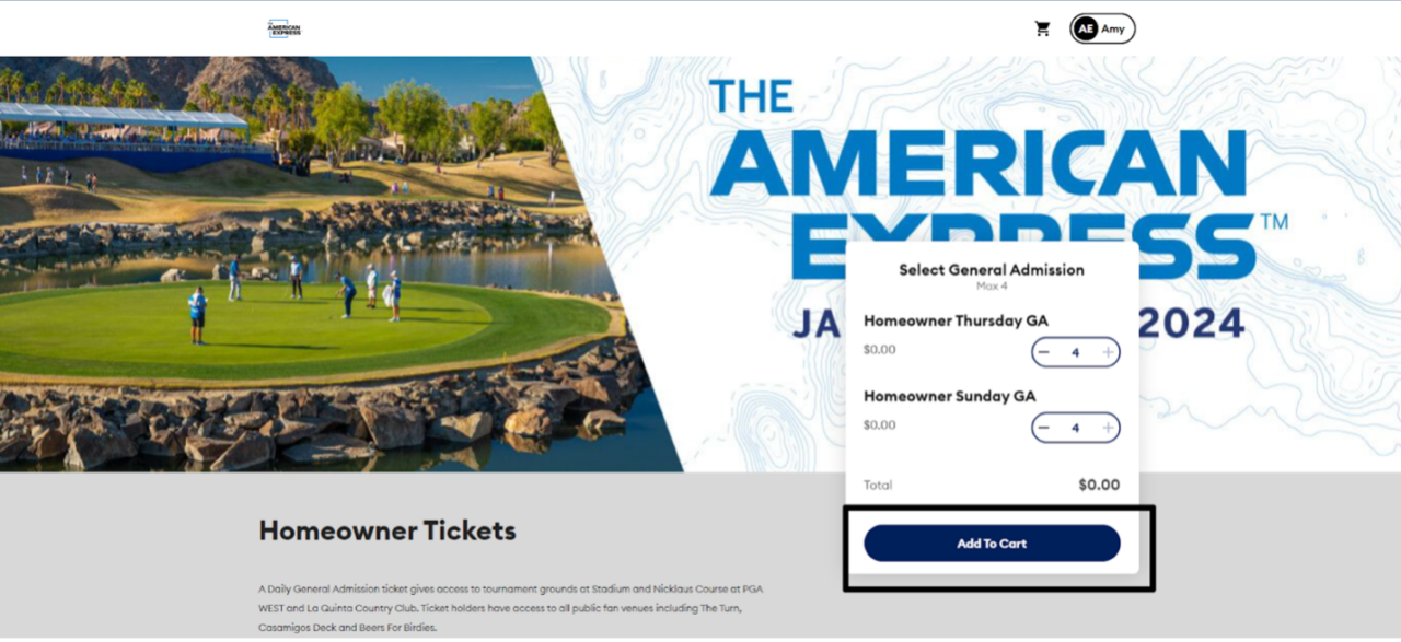 American Express Golf Tournament 2025 Tickets Corry Julina
